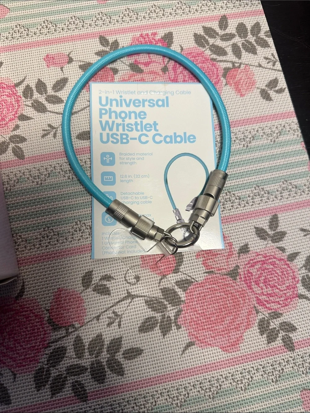Popsockets Wristlet PopStrap + Blue USB-C Wristlet Cable New